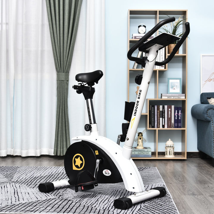 Exercise Bike Stationary Adjustable Height&amp;Magnetic Recumbent Cycling w/ LCD, Phone Holder