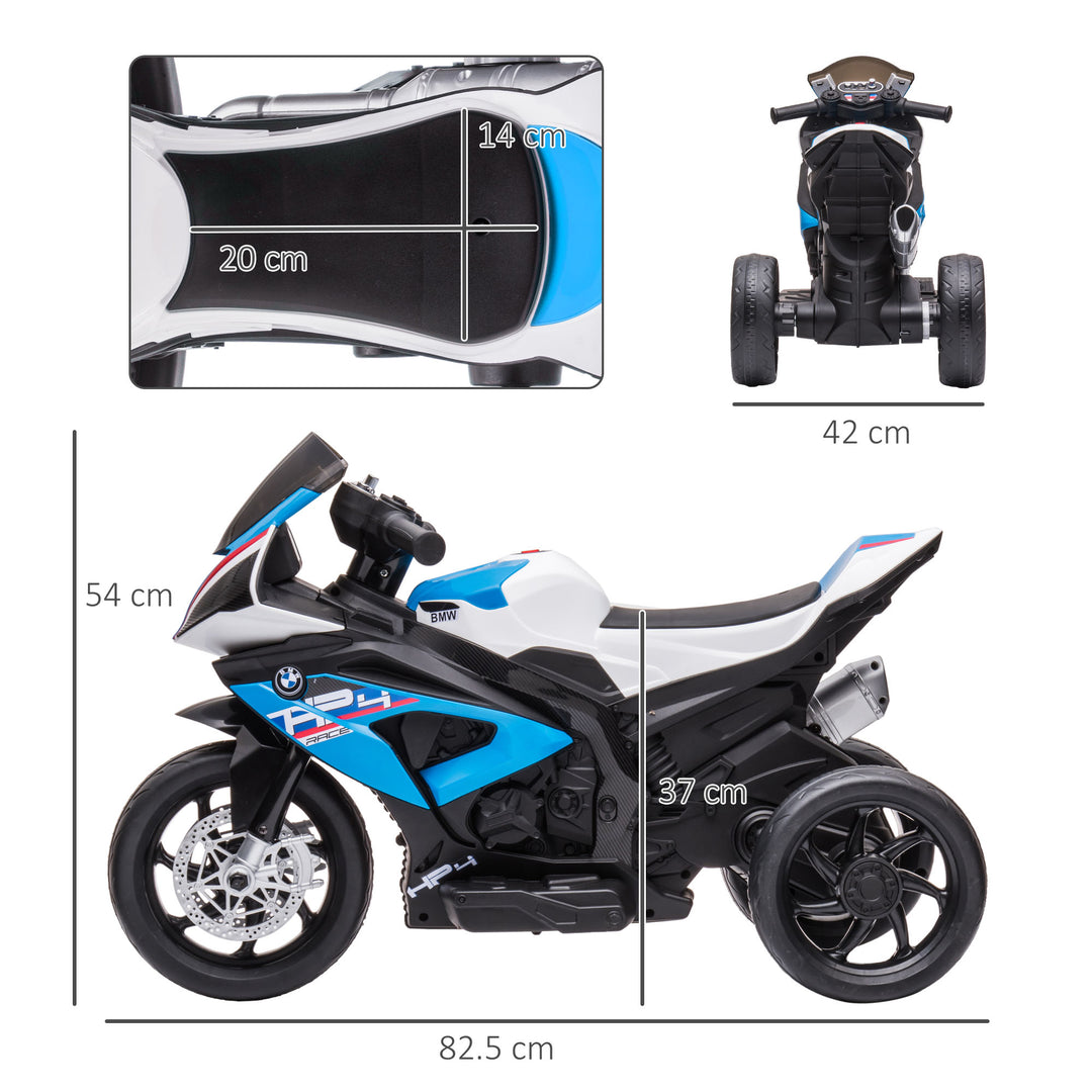 Licensed BMW HP4 Kids Electric Motorbike Ride-On Toy 3-Wheels 6V Battery Powered Motorcycle with Music for Girls Boy 18 - 60 Months, Blue