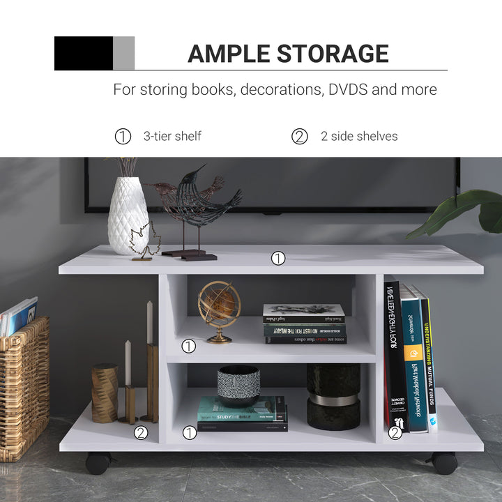 TV Stand W/ Shelves -White