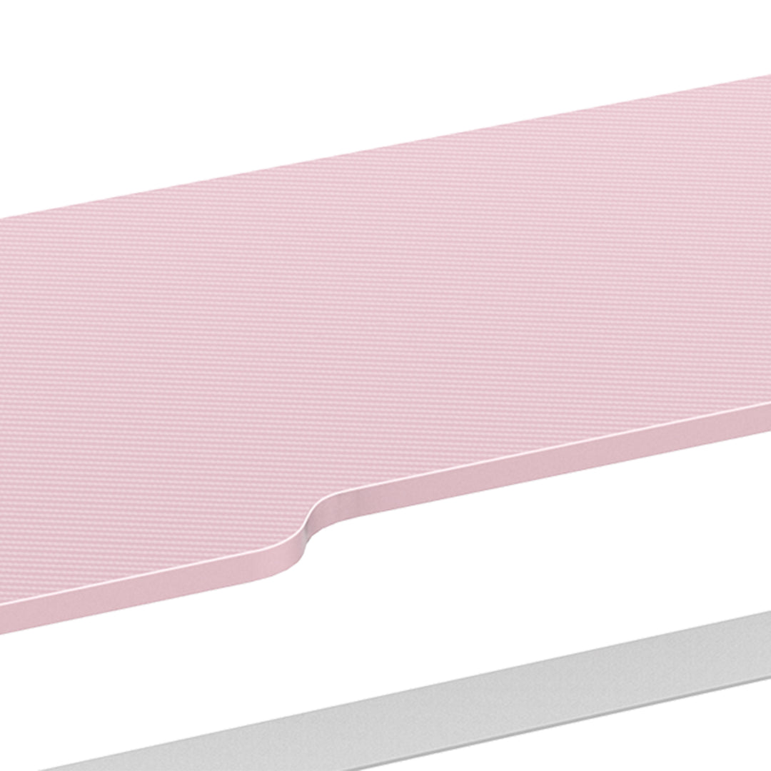 HOMCOM 1.2m Gaming Desk Z-Shaped Racing Style Home Office Computer Table with 2 Cable Managements for E-sport Study Workstation Pink