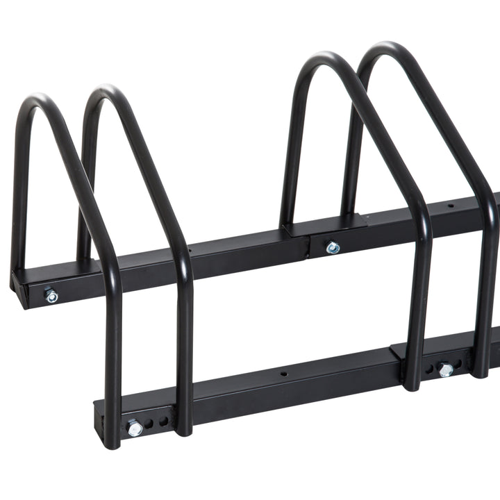 Bike Parking Rack, 130Lx33Wx27H cm, Steel-Black