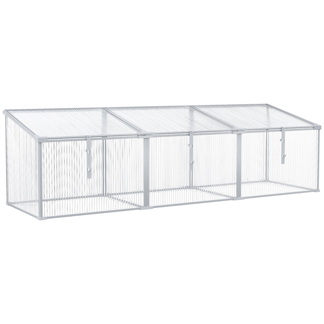 Outdoor Greenhouse Polycarbonate Grow House Flower Vegetable Plants Raised Bed Garden Aluminium Cold Frame 180 x 51 x 51 cm