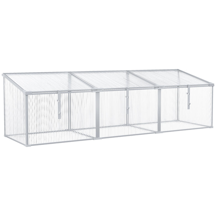 Outdoor Greenhouse Polycarbonate Grow House Flower Vegetable Plants Raised Bed Garden Aluminium Cold Frame 180 x 51 x 51 cm