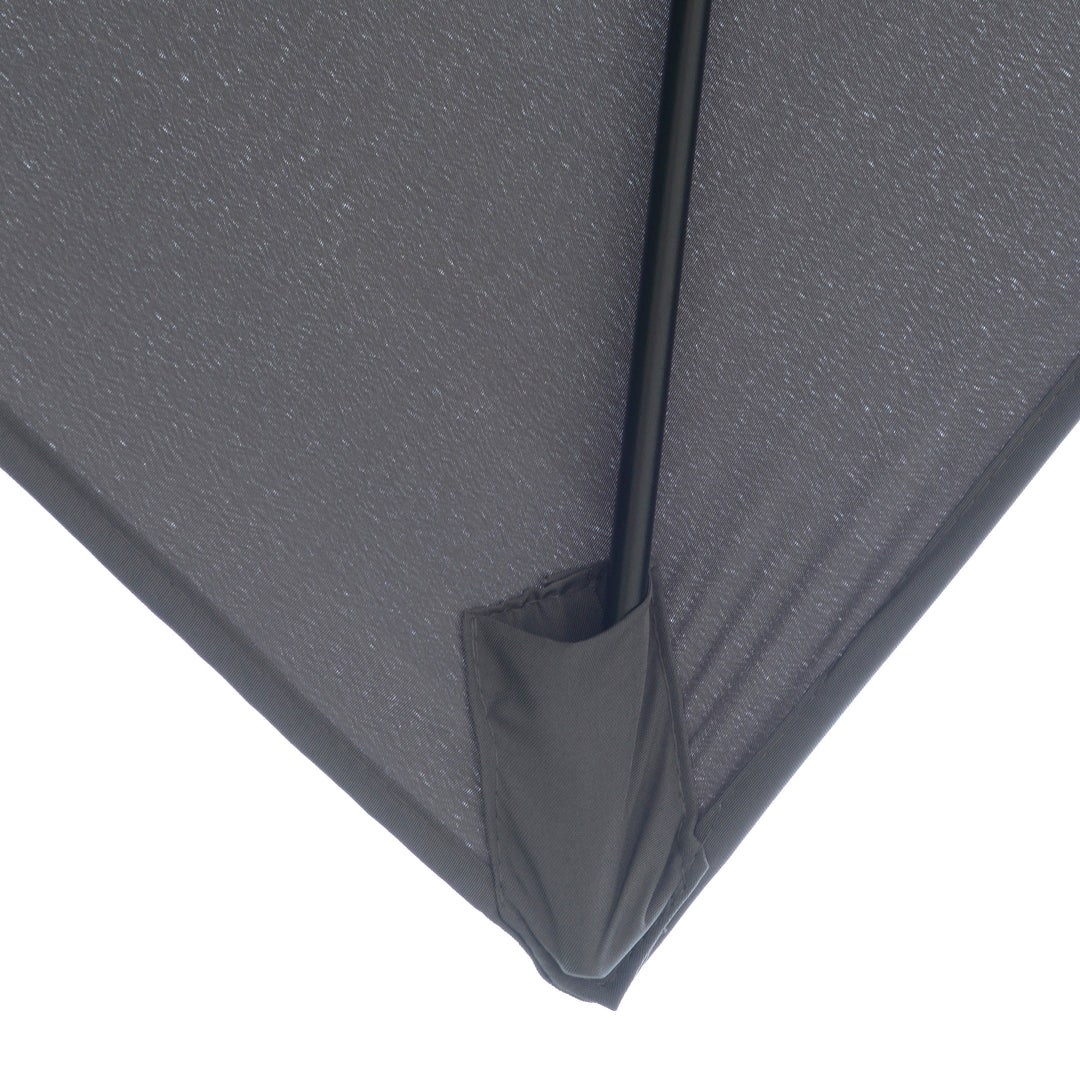 Outsunny 2 x 3(m) Garden Parasols Umbrellas Rectangular Patio Market Umbrella Outdoor Sun Shade w/ Crank &amp; Push Button Tilt, Aluminium Pole Dark Grey