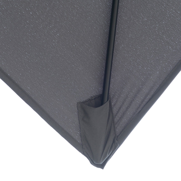Outsunny 2 x 3(m) Garden Parasols Umbrellas Rectangular Patio Market Umbrella Outdoor Sun Shade w/ Crank &amp; Push Button Tilt, Aluminium Pole Dark Grey