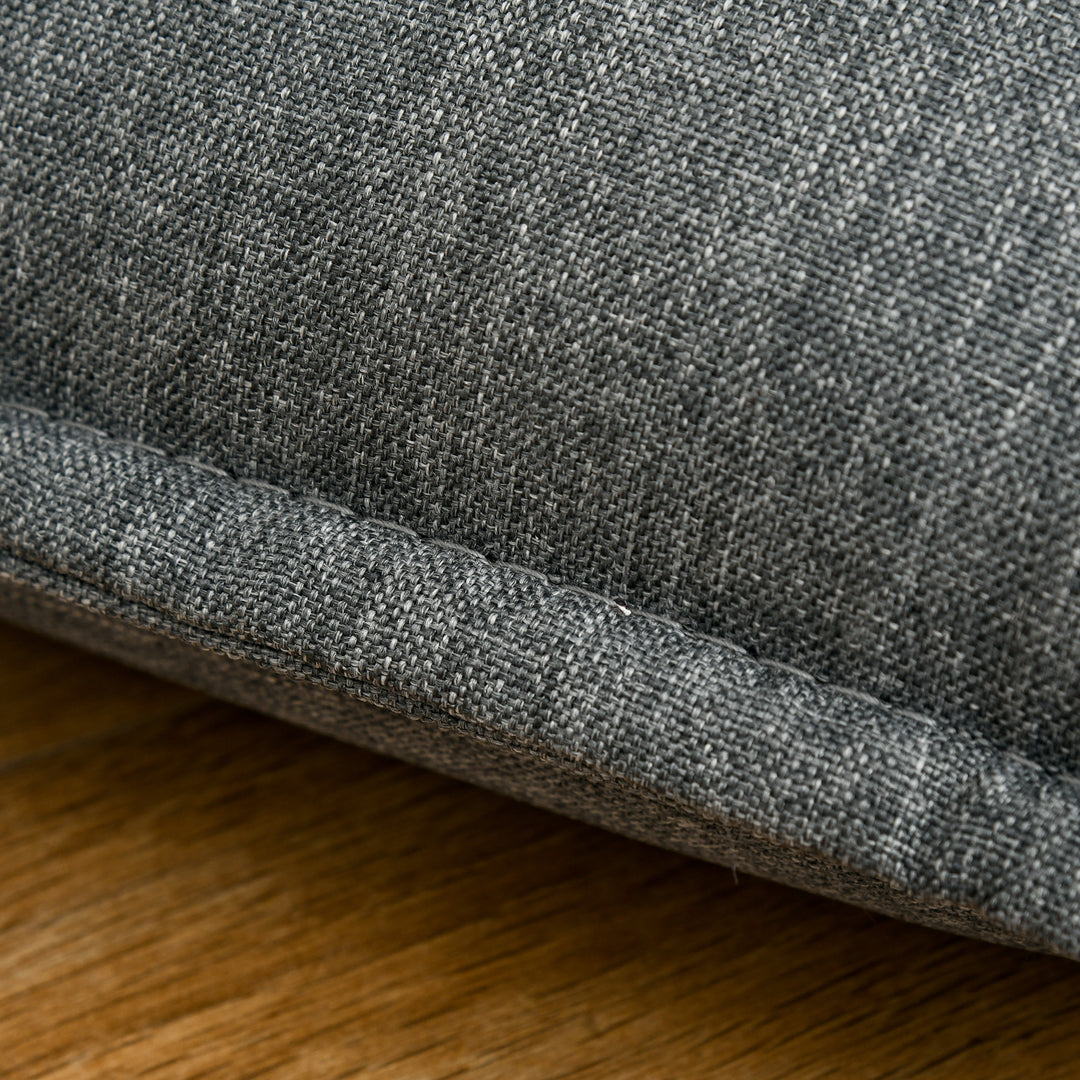 Foldable Padded Sofa with Adjustable Backrest Thick Seat Cushion Lazy Lounge Grey