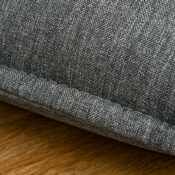 Foldable Padded Sofa with Adjustable Backrest Thick Seat Cushion Lazy Lounge Grey