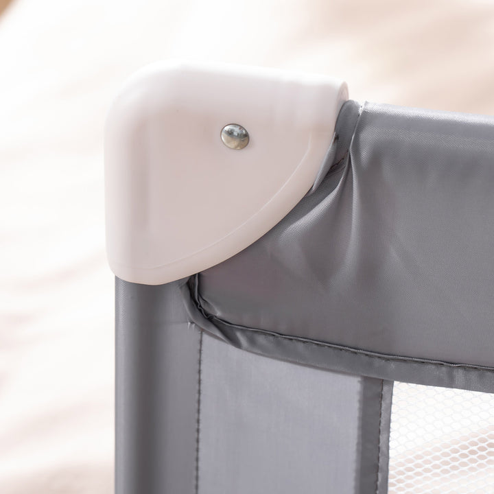 Toddler Bed Rail Foldable Safety Barrier Fold Down Bed Guard for Flat &amp; Slat Bed, 150 x 50cm, Grey