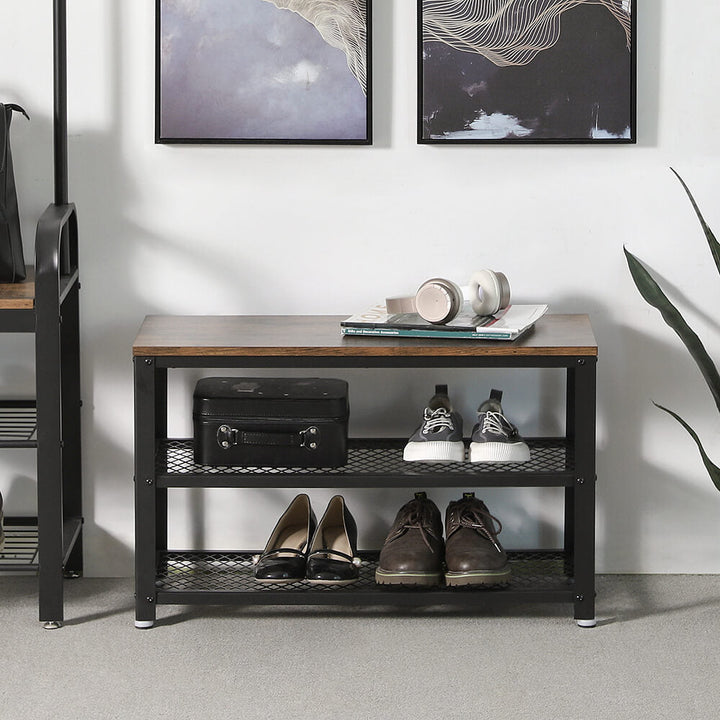 3-tier Industrial Storage Shelf with Seat
