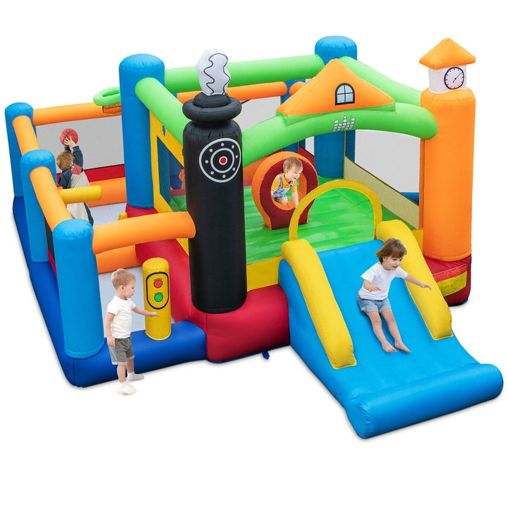 Inflatable Train Themed Kids Bounce Castle with Slide