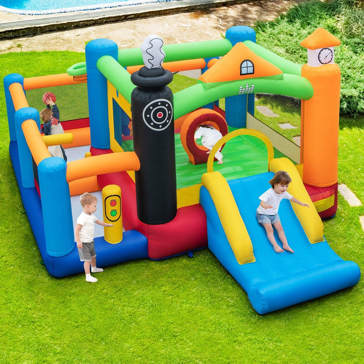 Inflatable Train Themed Kids Bounce Castle with Slide