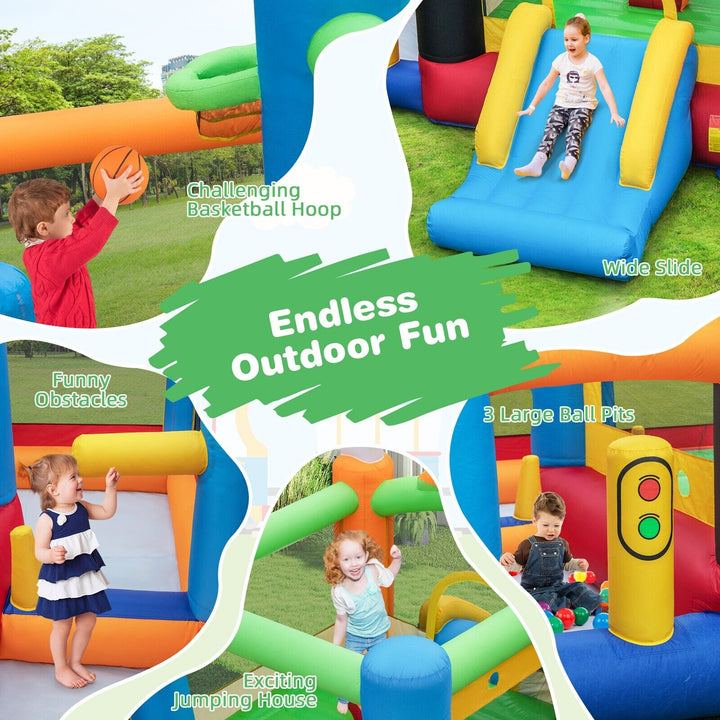 Inflatable Train Themed Kids Bounce Castle with Slide