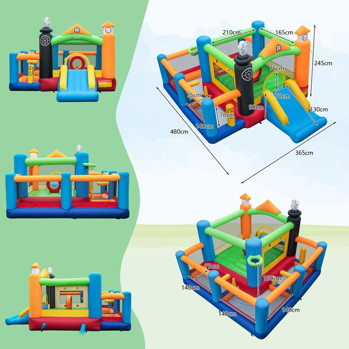 Inflatable Train Themed Kids Bounce Castle with Slide
