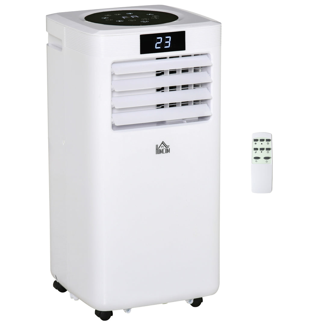 HOMCOM 10000 BTU Air Conditioner Portable AC Unit for Cooling Dehumidifying Ventilating with Remote Controller, LED Display, Timer, for Bedroom, White