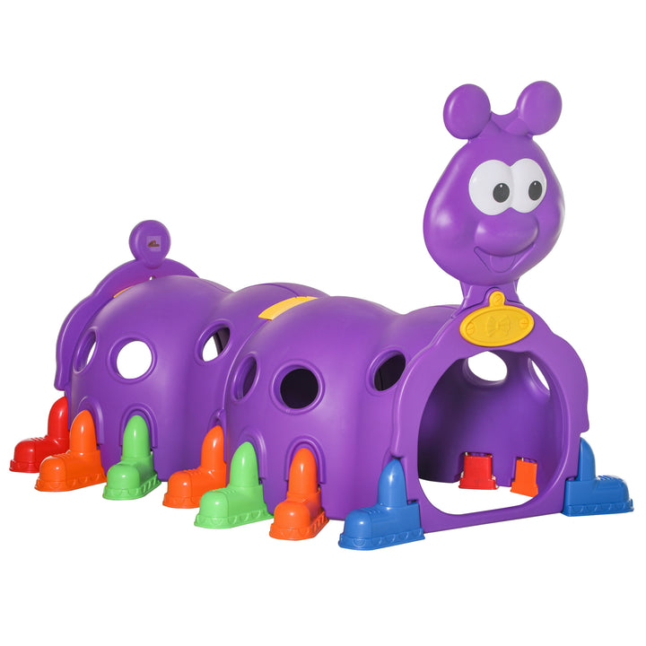 Play Tunnel for Kids Caterpillar Climbing Crawling Tunnel Equipment for 3-6 Years Old, Indoor Outdoor for Garden Playground, Purple