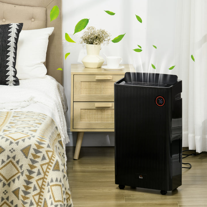 5500mL Portable Dehumidifier with Air Purifier, UVC, Ioniser, 24H Timer, 5 Modes, 16L/Day, for Home Laundry, Black