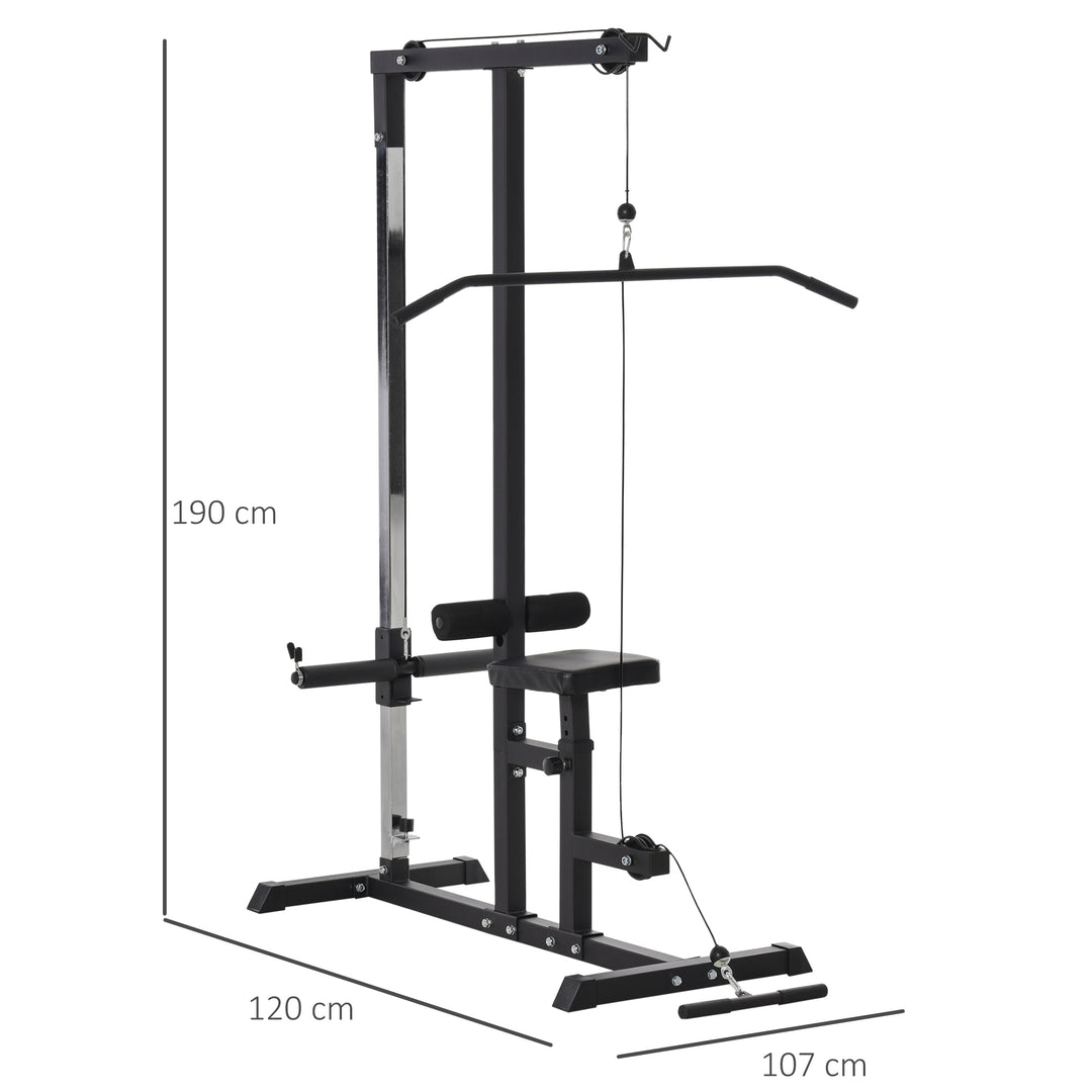 Power Tower Adjustable Pulldown Machine, Dip Station Stand Weighted Ab Crunches Workout Abdominal Exercise For Home Gym Tower Body Building