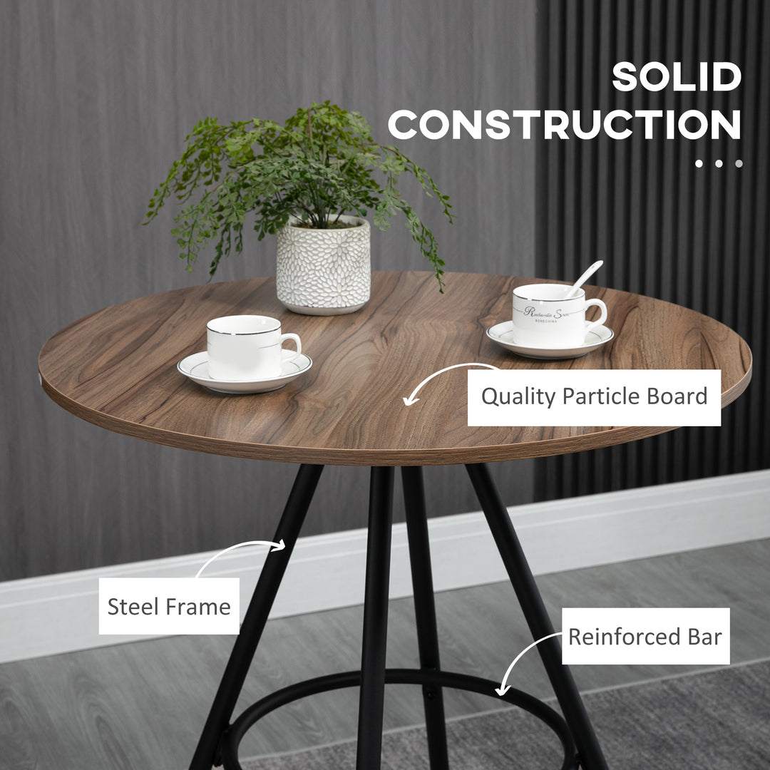 Round Counter Bistro Bar Table with Fixed Tabletop and Steel Legs, Circular Cocktail Table for Dining Room, Home Bar