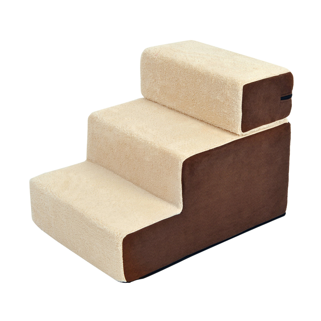 Deluxe Pet Stairs 3 Steps Dog Cat Soft Padded Covered Staircase