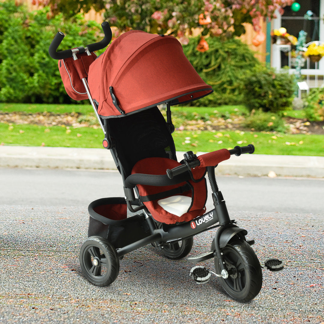 Baby Ride on Tricycle W/Canopy-Red