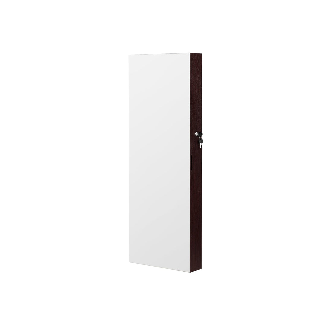 Mirror Jewelry Cabinet Armoire Brown
