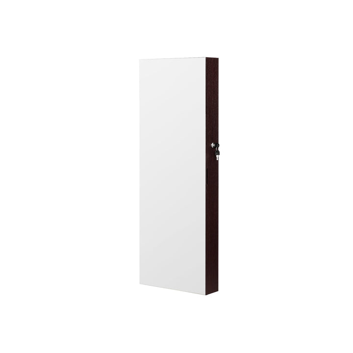 Mirror Jewelry Cabinet Armoire Brown