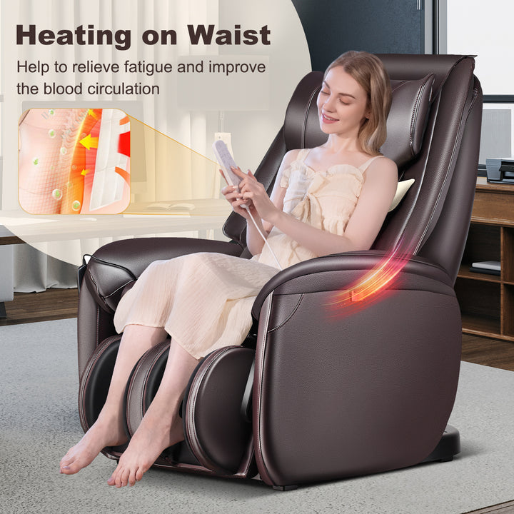 3D Zero Gravity Massage Chair with Full Body Massage and Back Heater-Brown