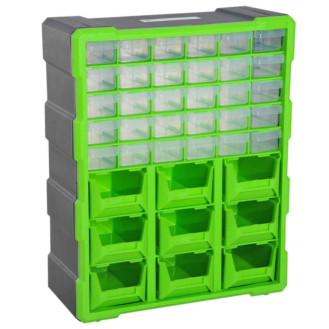 39 Drawer Storage Cabinets, 38Lx16Dx47.5H cm, Plastic-Green