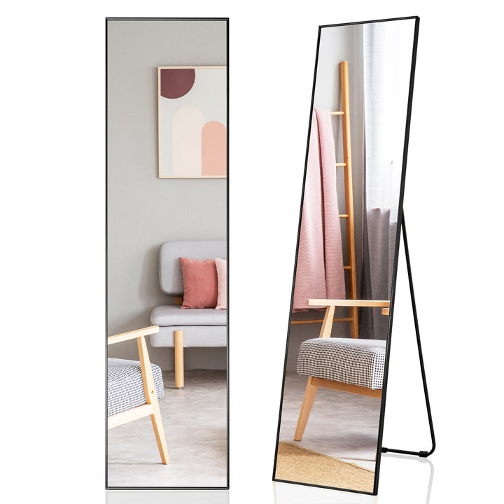 Full Length Mirror with Shatter-proof Glass-Black