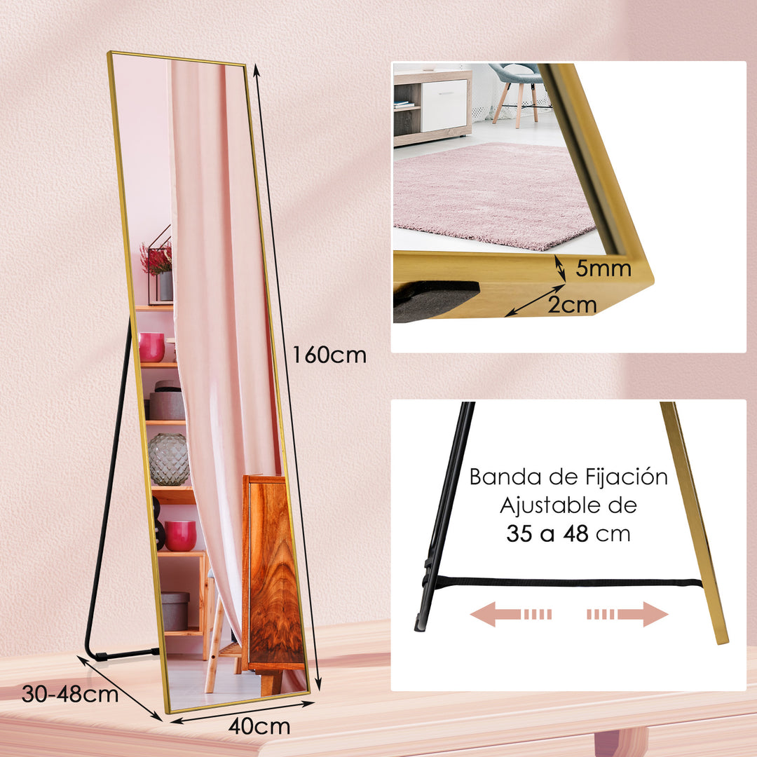 Full Length Mirror with Shatter-proof Glass-Golden