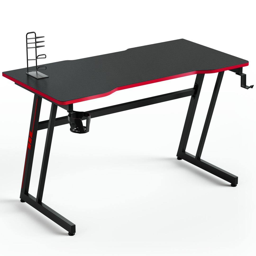 Computer Desk with Headphone Hook-Red