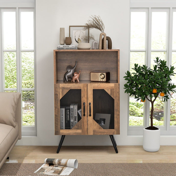 Industrial Wine Bar Cabinet with Removable Wine Rack