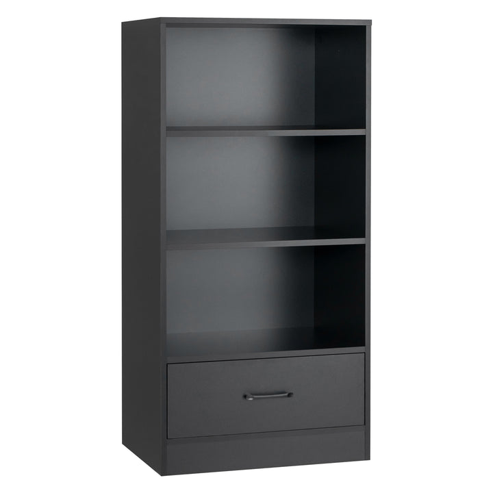 Storage Bookshelf Cabinet with Drawer-Black