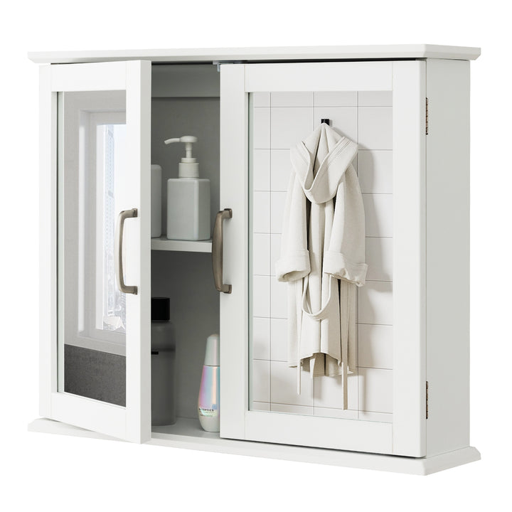 Wall-mounted Bathroom Mirror Cabinet- White