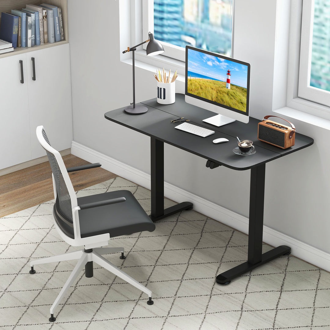 Electric Height Adjustable Standing Desk with Button Controller-Black