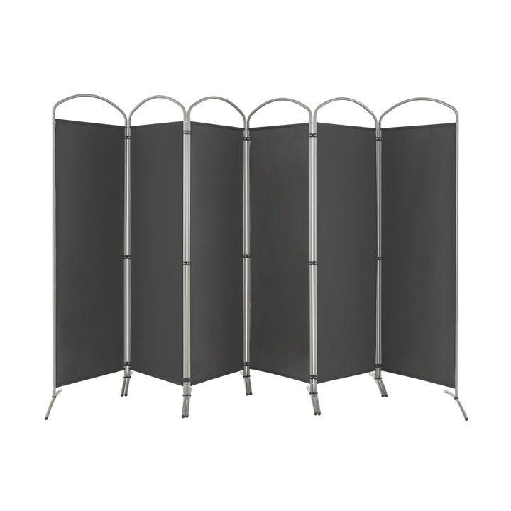 6 Panel Freestanding Folding Room Divider for Home Office-Grey