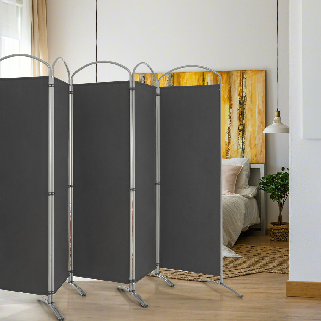 6 Panel Freestanding Folding Room Divider for Home Office-Grey