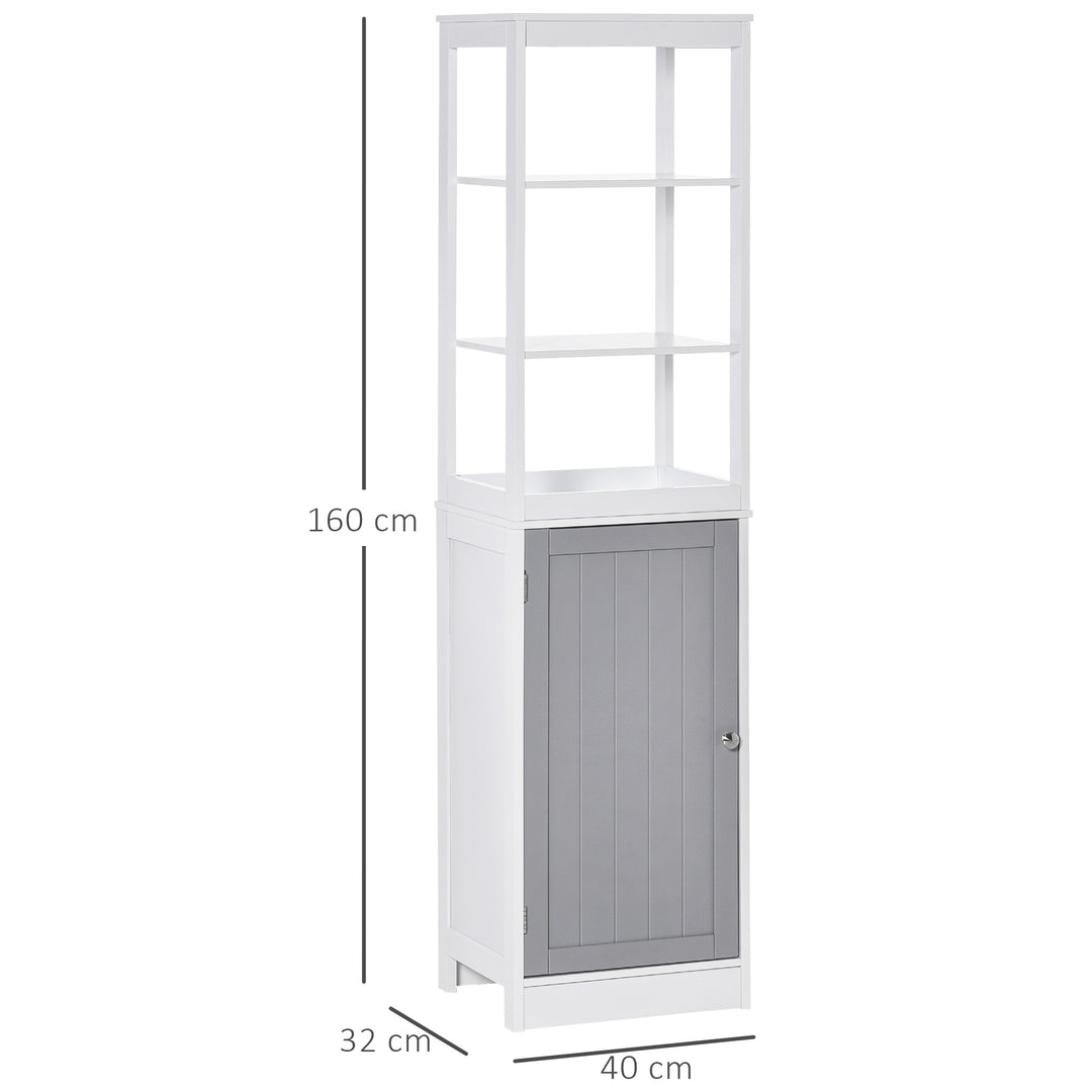 Kleankin Slimline Bathroom Storage Cabinet, Free Standing Tallboy Unit for Bathroom, Living Room, Kitchen,Multi-Purpose Storage Unit