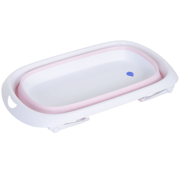 Folding Portable Baby Bathtub Safety Shower w/ Anti-Slip Comfortable Washer Pink