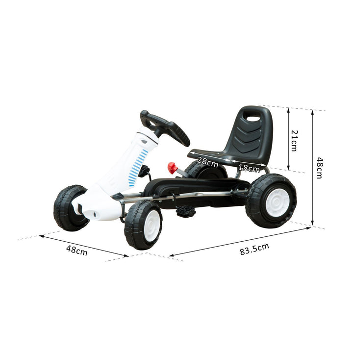 Pedal Go Kart Toy for Kids with Rubber Wheels Outdoor Race