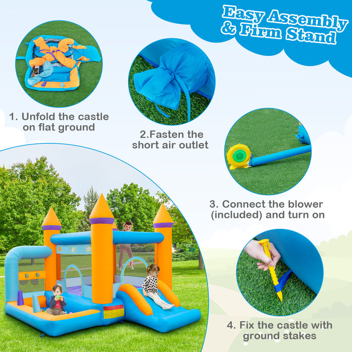 Jumping Air Bounce Castle for Kids with Ocean Ball Pool