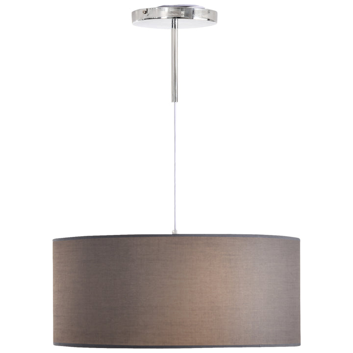 Modern LED Pendant Light Chandelier with Three Lighting Modes Metal Round Base for Living Room, Bedroom, Office, Entrance, Grey, 59 x 59 x 44cm