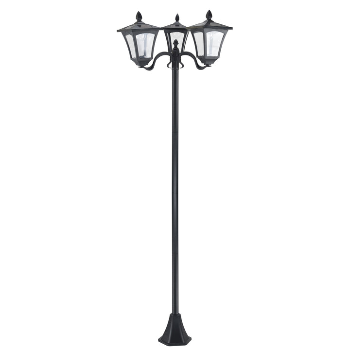 3-Solar Powered Lamp Post, IP44, 51.5Lx47Wx182.5H cm-Black