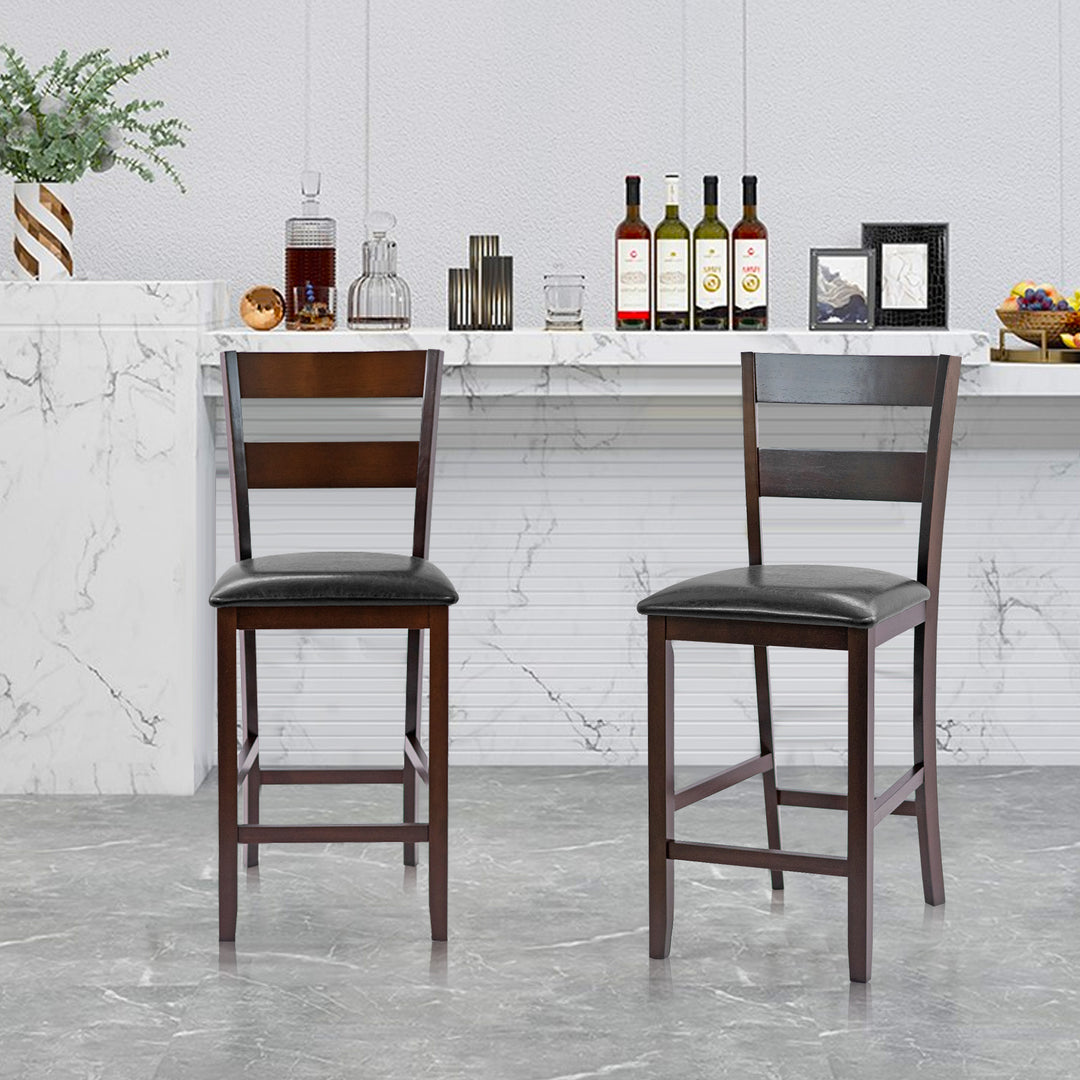 Counter Height Upholstered Bar Stools with Soft Padded Seat