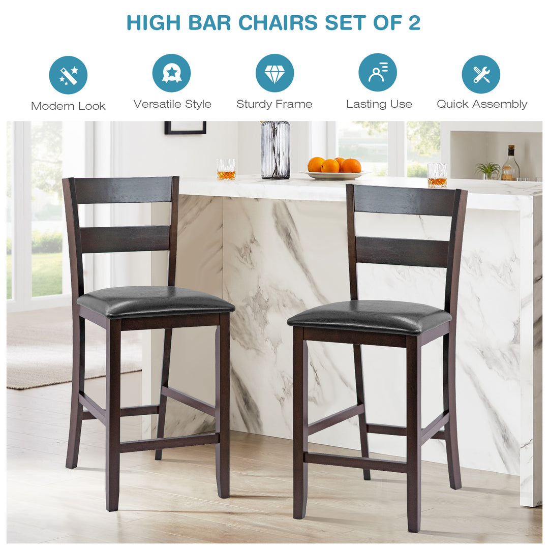 Counter Height Upholstered Bar Stools with Soft Padded Seat