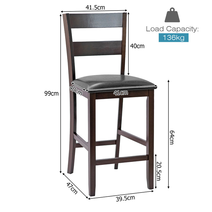 Counter Height Upholstered Bar Stools with Soft Padded Seat