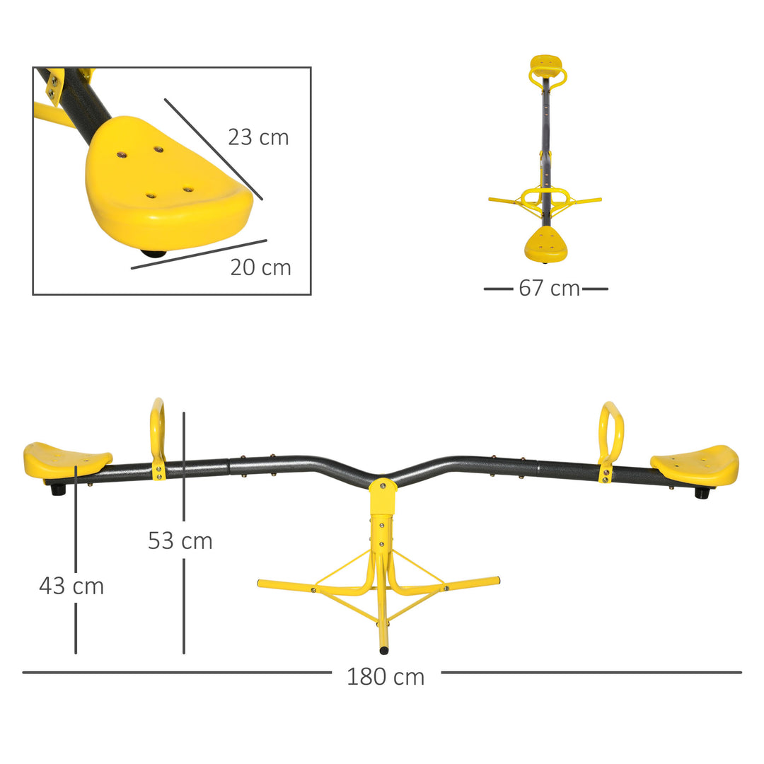 360 Degree Rotating Seesaw for Kids, Metal Teeter-Totter, Children&