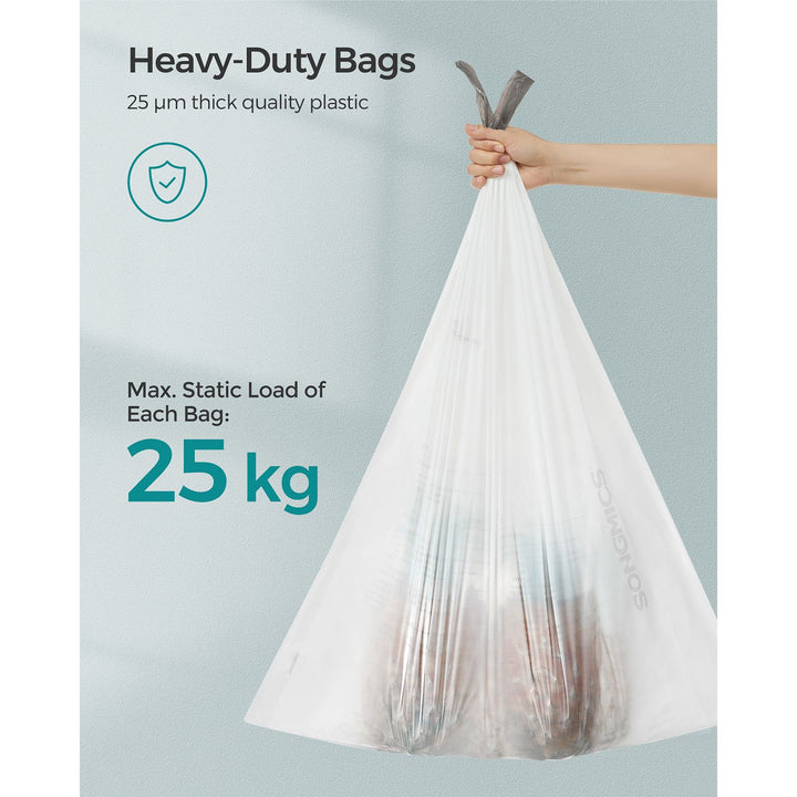 45-55L Drawstring Rubbish Bags 3 Rolls 120 Pieces