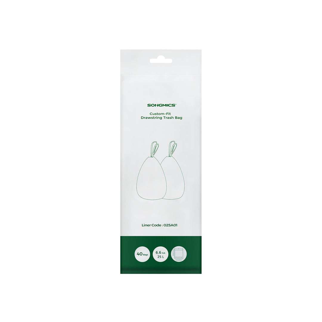 25L Drawstring Rubbish Bags 1 Roll 40 Pieces