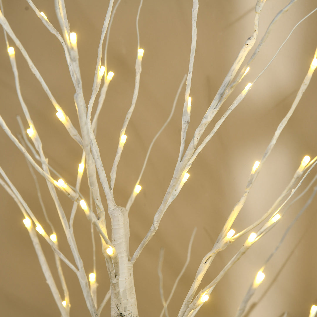 5ft Artificial White Birch Tree Light with 96 Warm White Pre-Lit LED Light for Indoor and Covered Outdoor Use